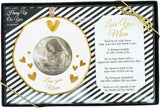 4" Gold White Ornament Round 2.36" Photo Holder with Keepsake Card - Love You Mom - Gift Ready Packaged Set
