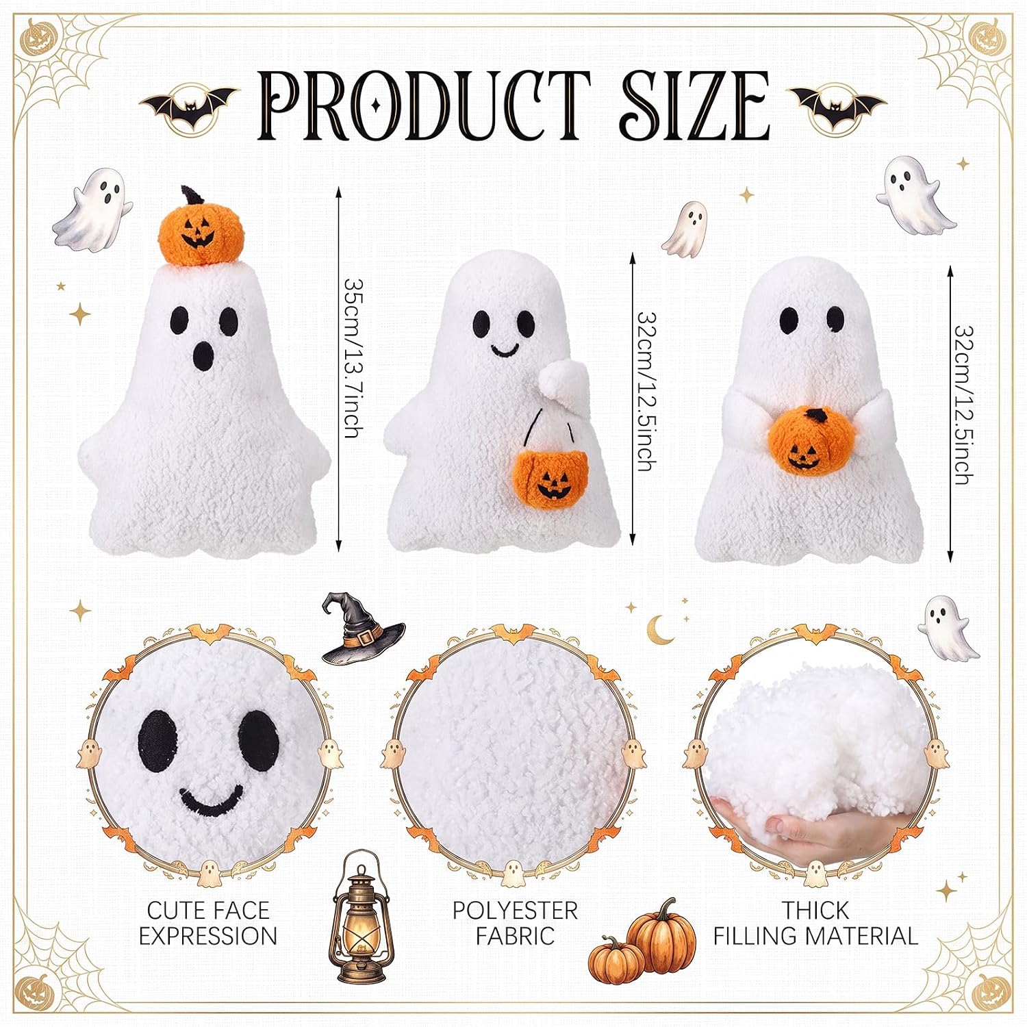 Halloween Ghost Shaped Throw Pillows