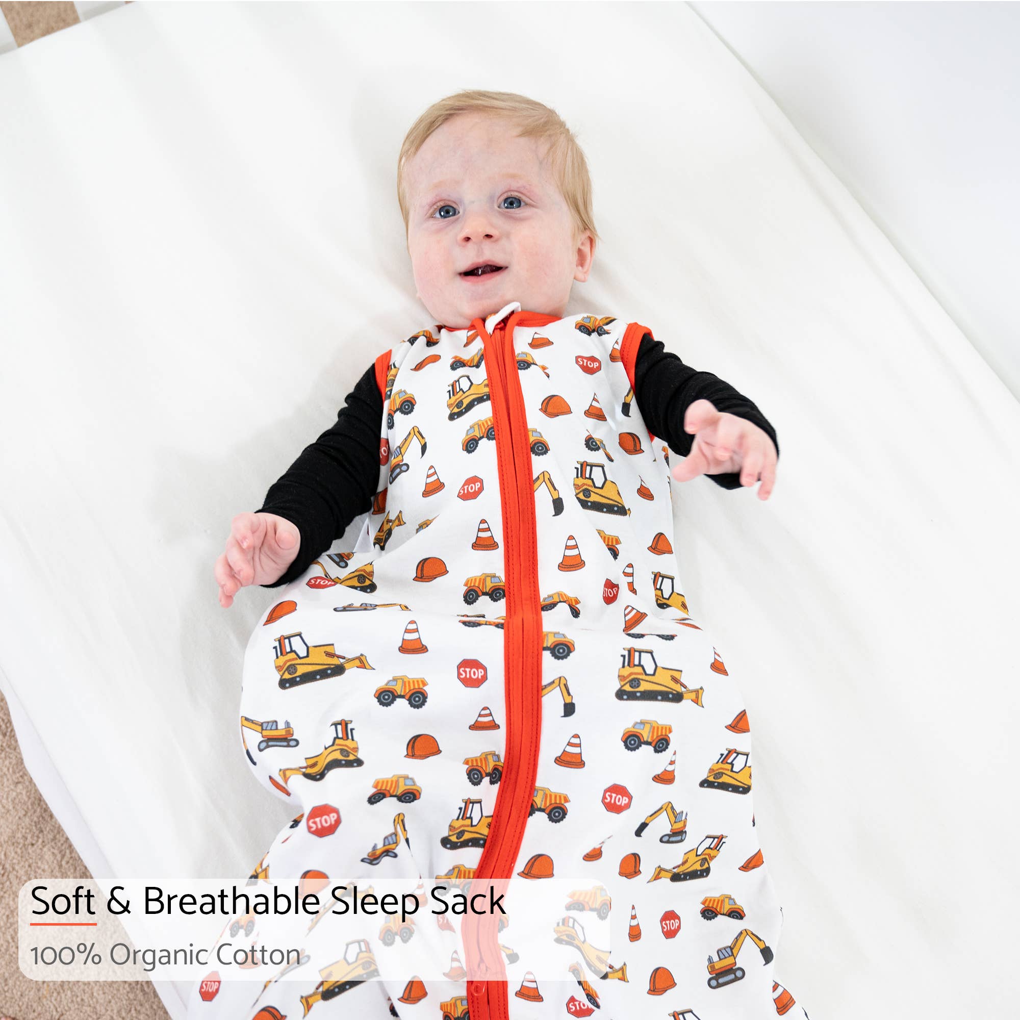 Under Construction Baby Sleep Sack, 100% Organic Cotton