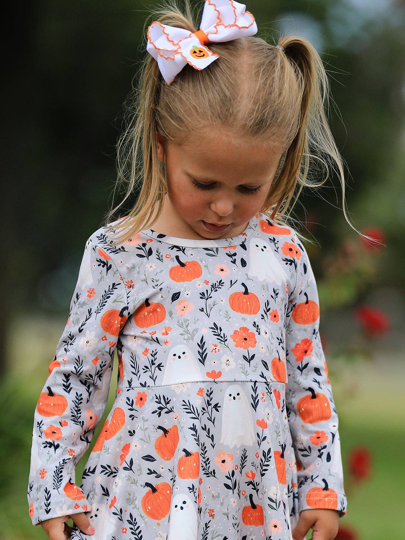 Halloween Pumpkin Ghost Twirl Dress