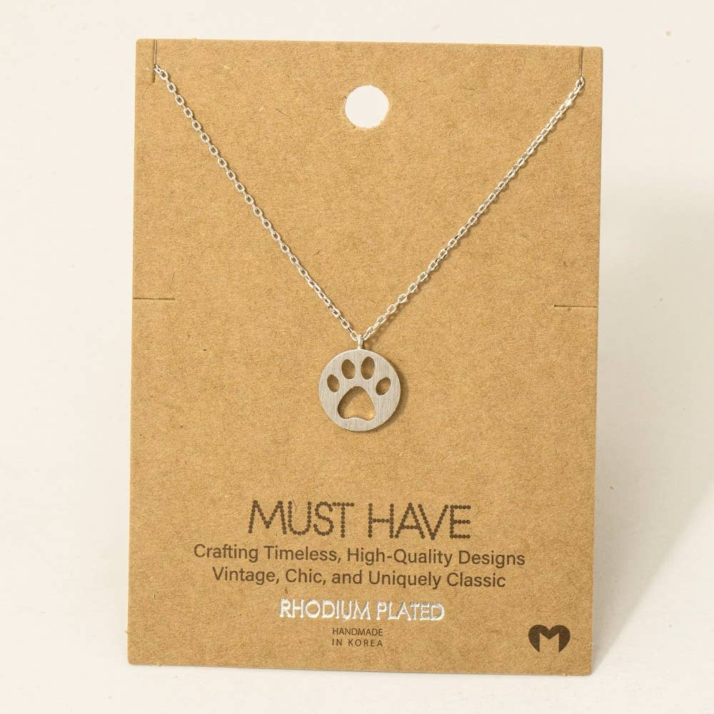Paw Print Pendant Necklace
