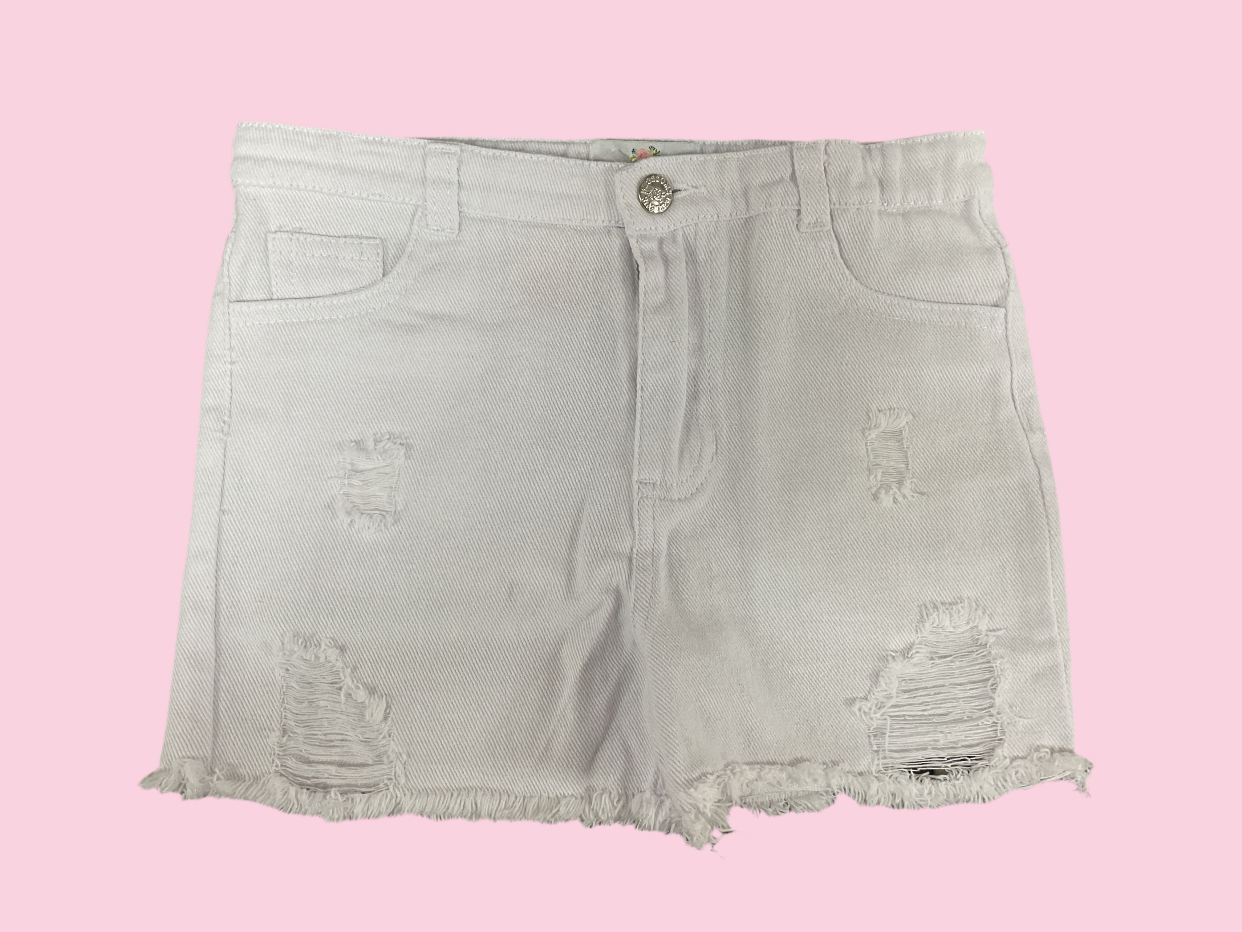 Baileys blossom white denim ripped shorts