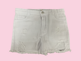 Baileys blossom white denim ripped shorts