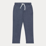 Toddler Pants, Chambray Fabric Trousers, Blue Shades