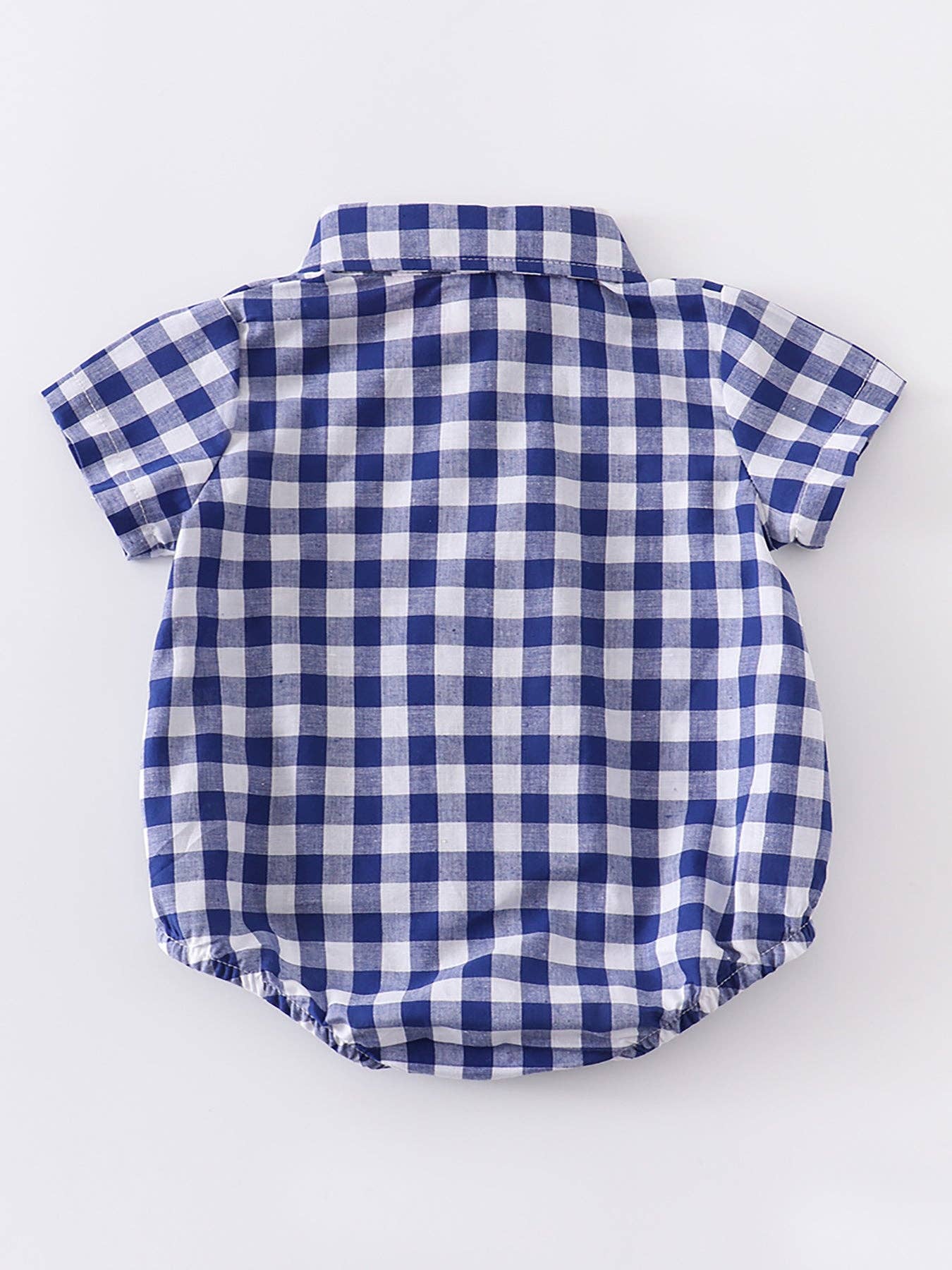 Blue Plaid Rabbit Boy Romper