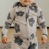 Copper Pearl Zip-Up Footie Pajama - Gemma In Tan