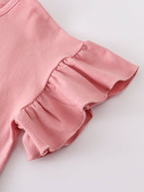 Pink "easter"leopard  skirt set