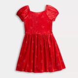 Blueberi Boulevard Rhinestone Bow Velvet Dress