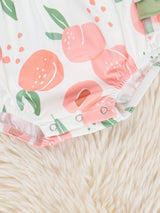 Peaches & Green Gingham Ruffle Bubble