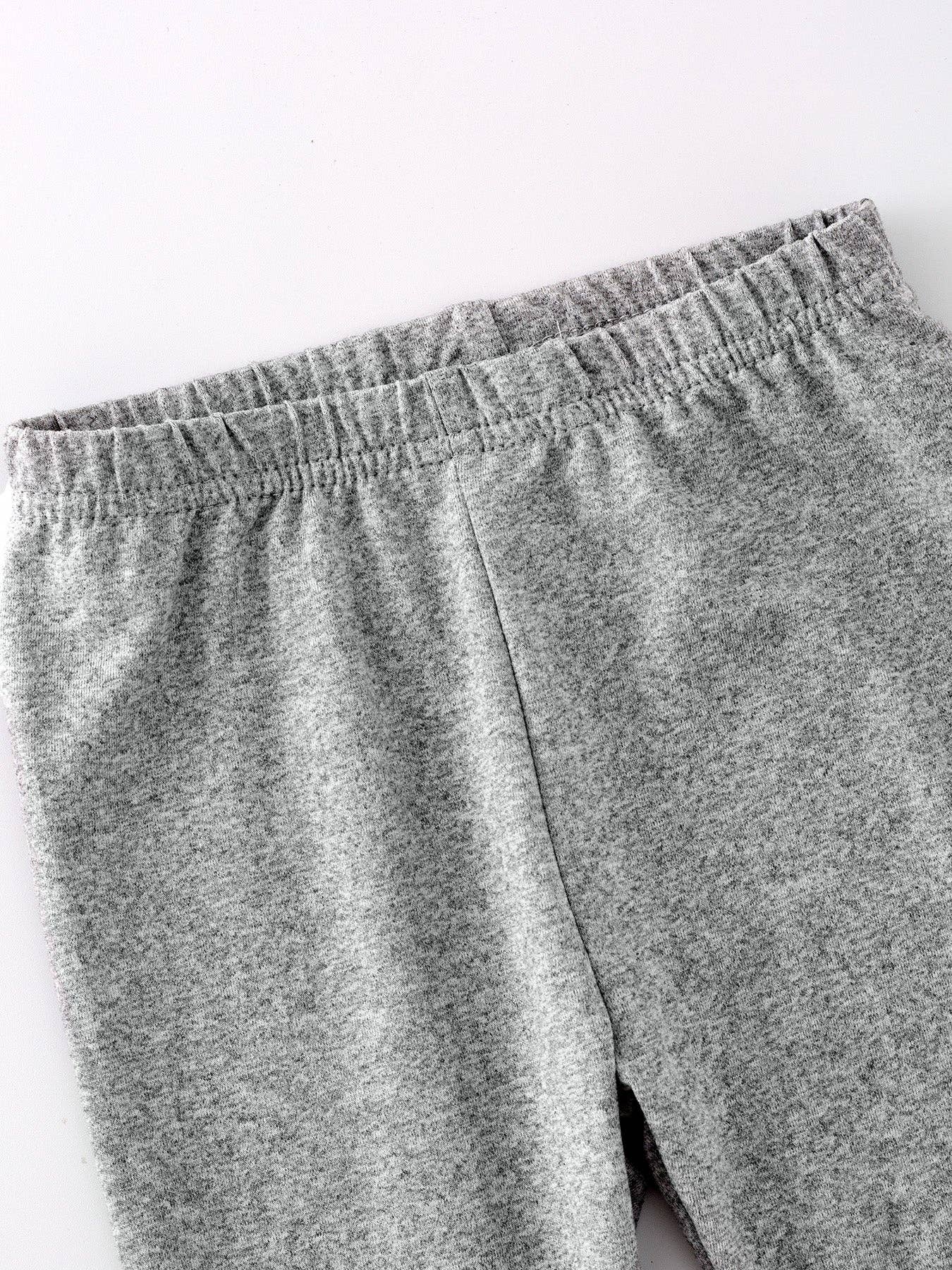 Grey Milk Silk Ruffled Solid Icing Legging