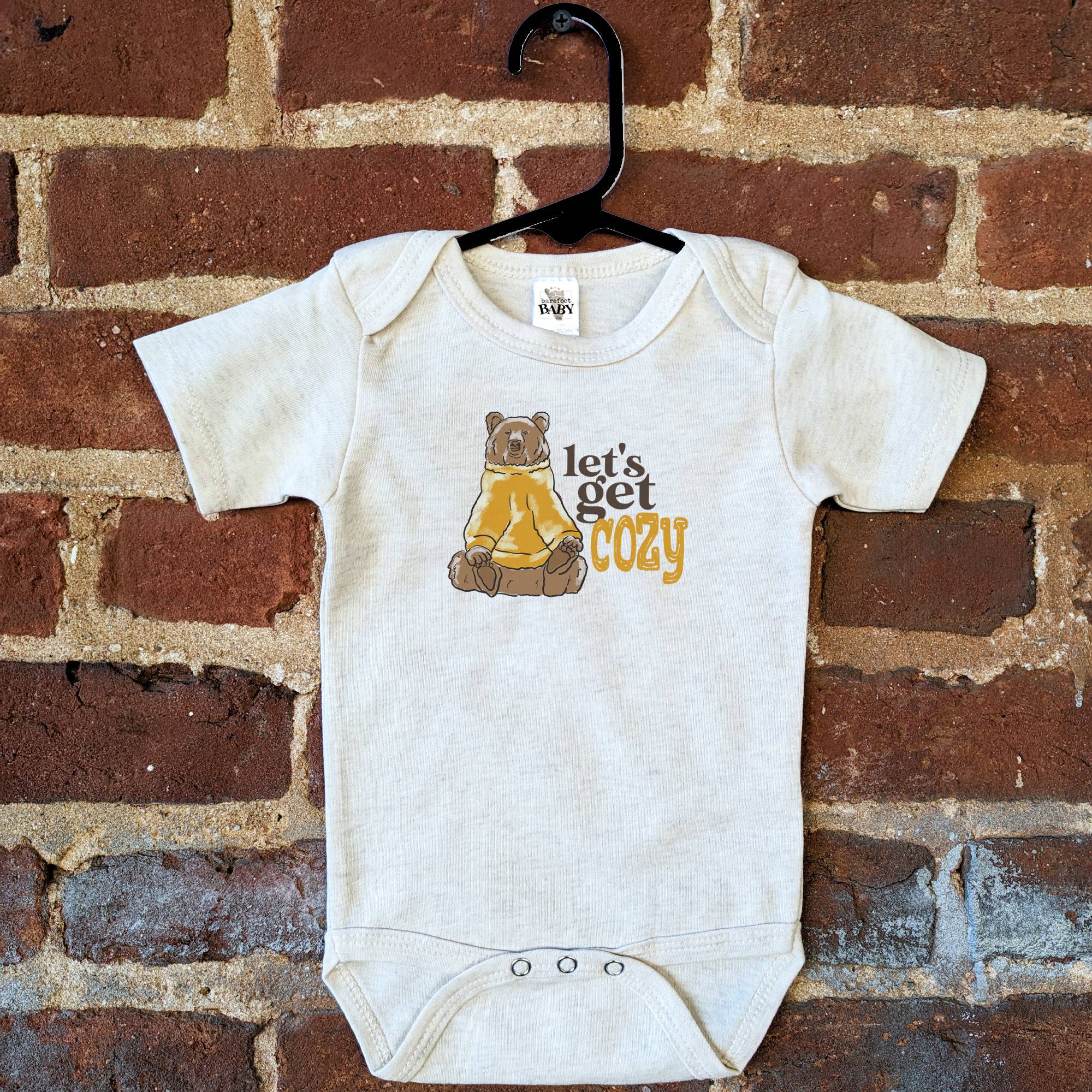 "Let's get cozy" Woodland Bear Soft Winter Baby Clothing