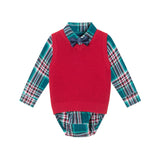 Infant Buttondown & Sweater Vest Set Christmas Holiday