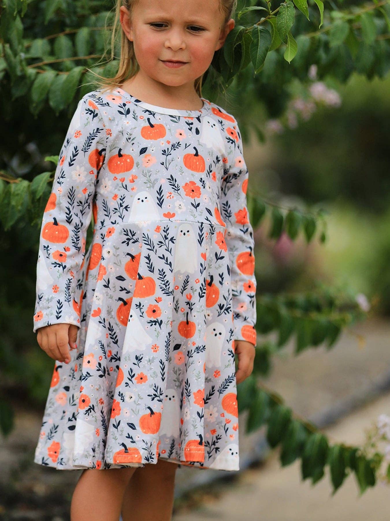 Halloween Pumpkin Ghost Twirl Dress