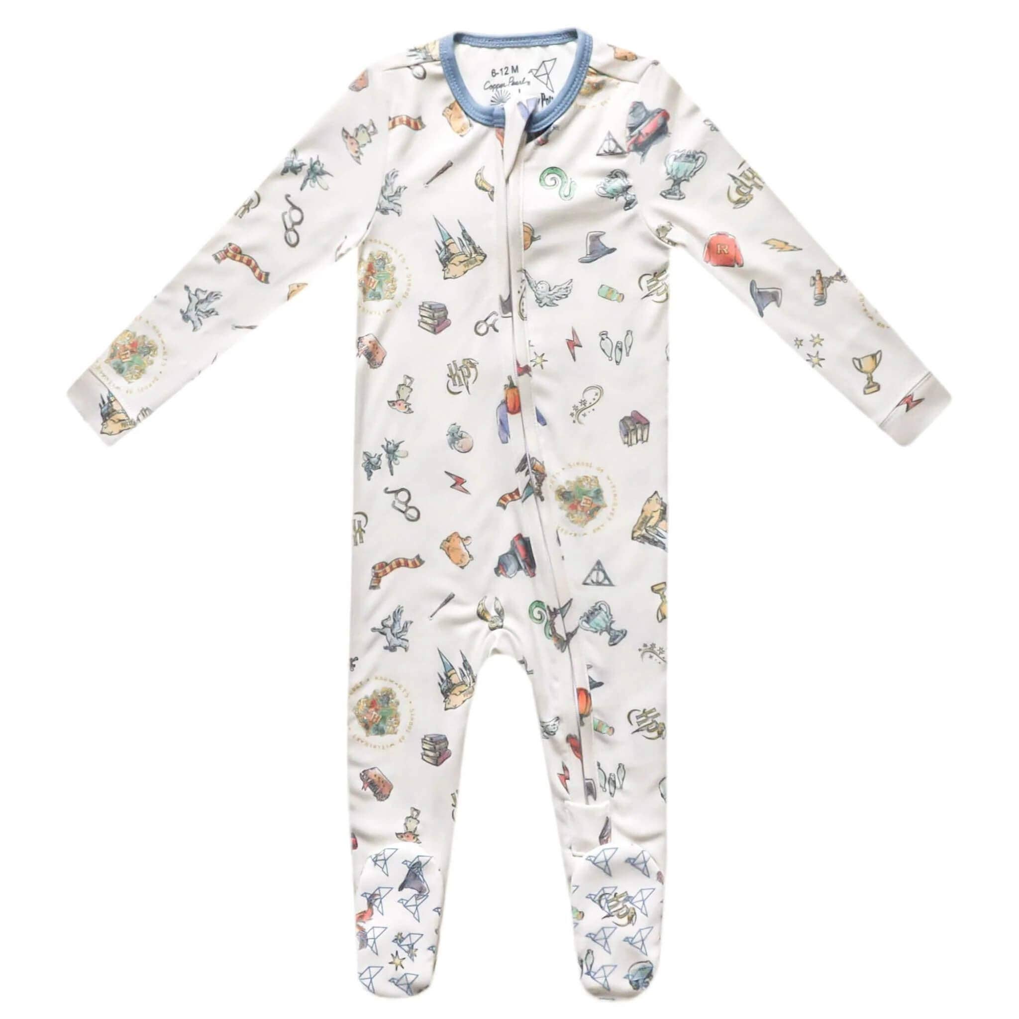 Copper Pearl Zip-Up Footie Pajama - Wizarding World