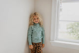 Adorable Sweetness - Kids Teal Pom Pom Fall Winter Crew Neck Sweater