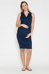 Maternity Ribbed Dress with Collar