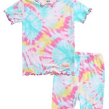 Bamboo Tie Dyeing Mint Pink Short Sleeve PJs