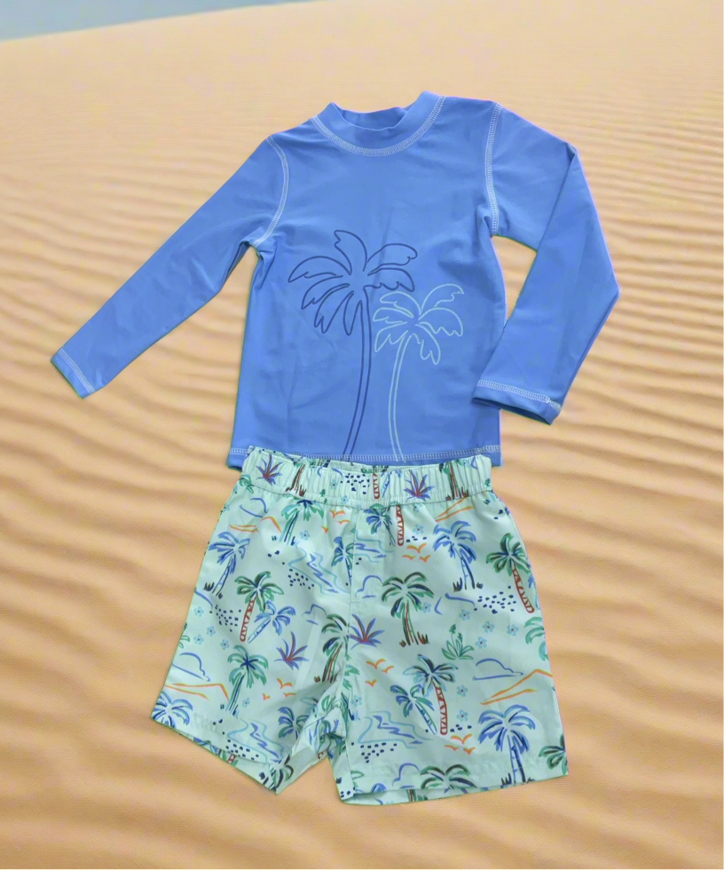 Infant Palm Tree Rash Guard 2Pc