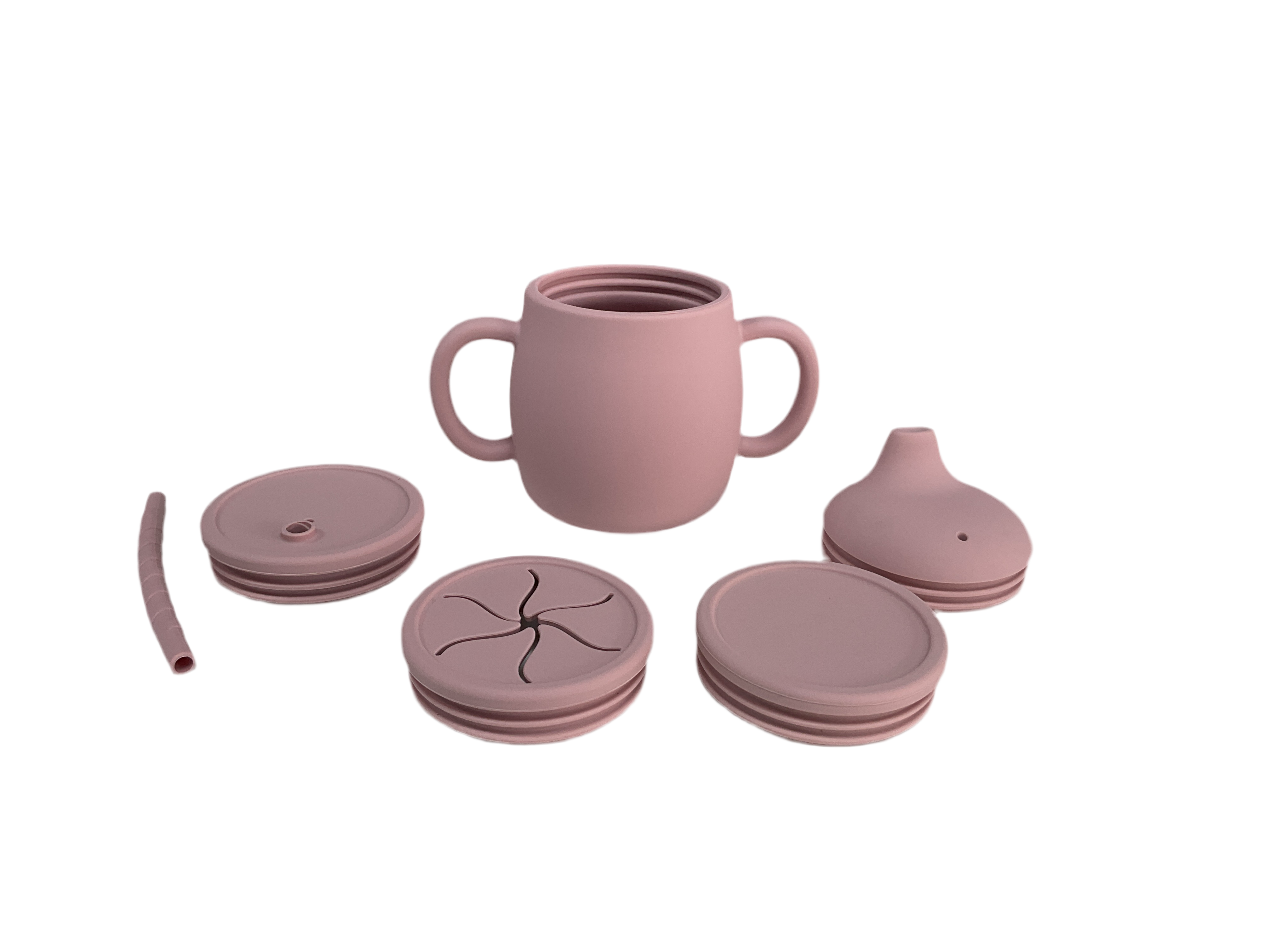 6pc silicon cup set-blush pink