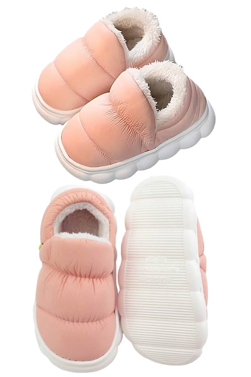 Puffer Cloud Sole Fuzzy Fleece Crib Shoes