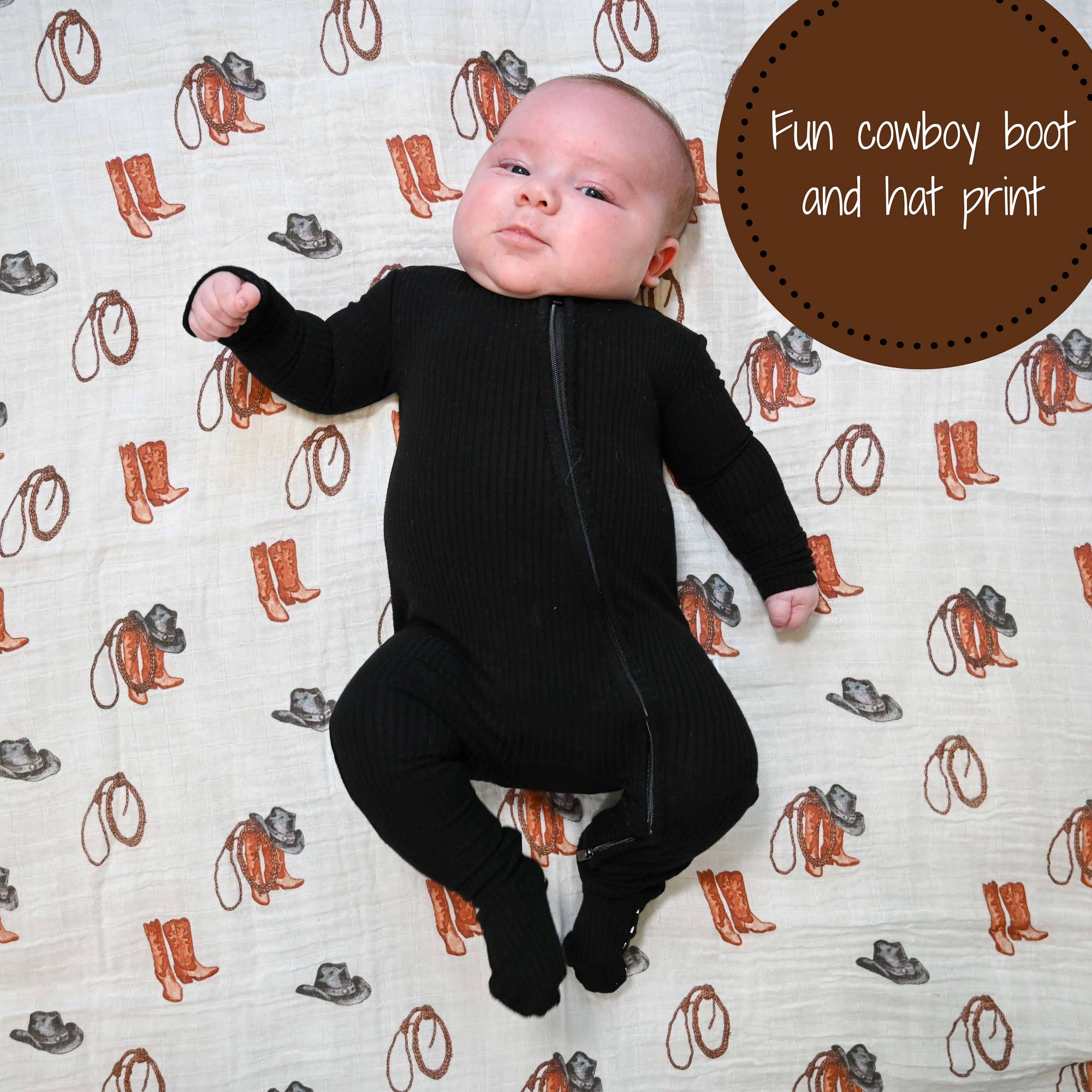 Life Is Better In Boots Muslin Swaddle Blanket