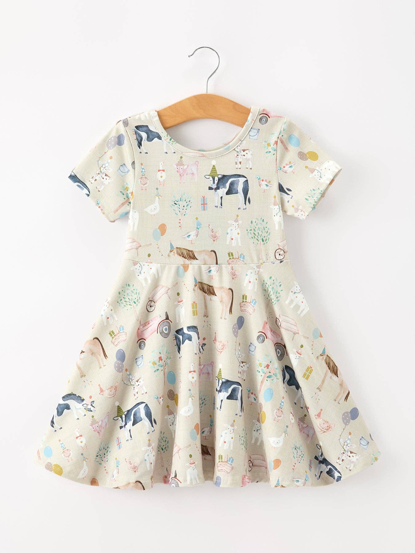 Farm Animal Twirl Girls Dress