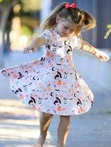 Halloween Ghost Twirl Dress Short-sleeved