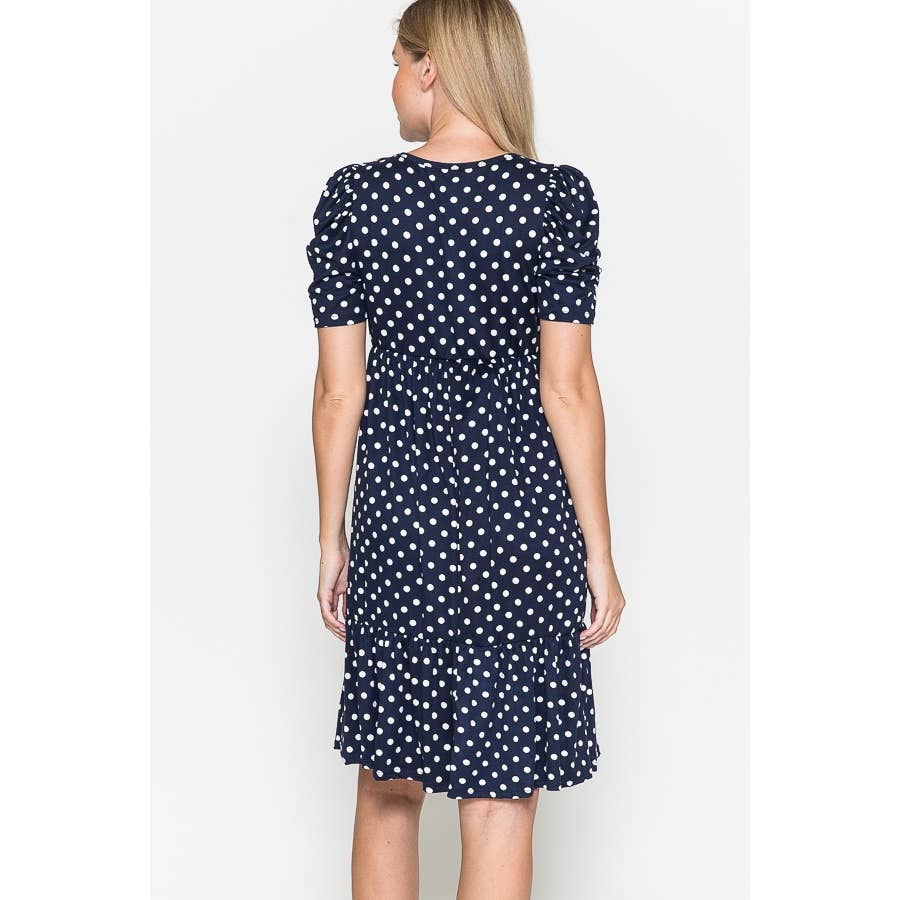 Maternity Polka Dot Babydoll Midi Dress