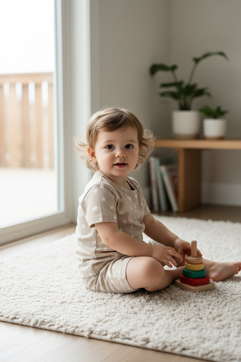 Copper pearl short sleeve pajama set