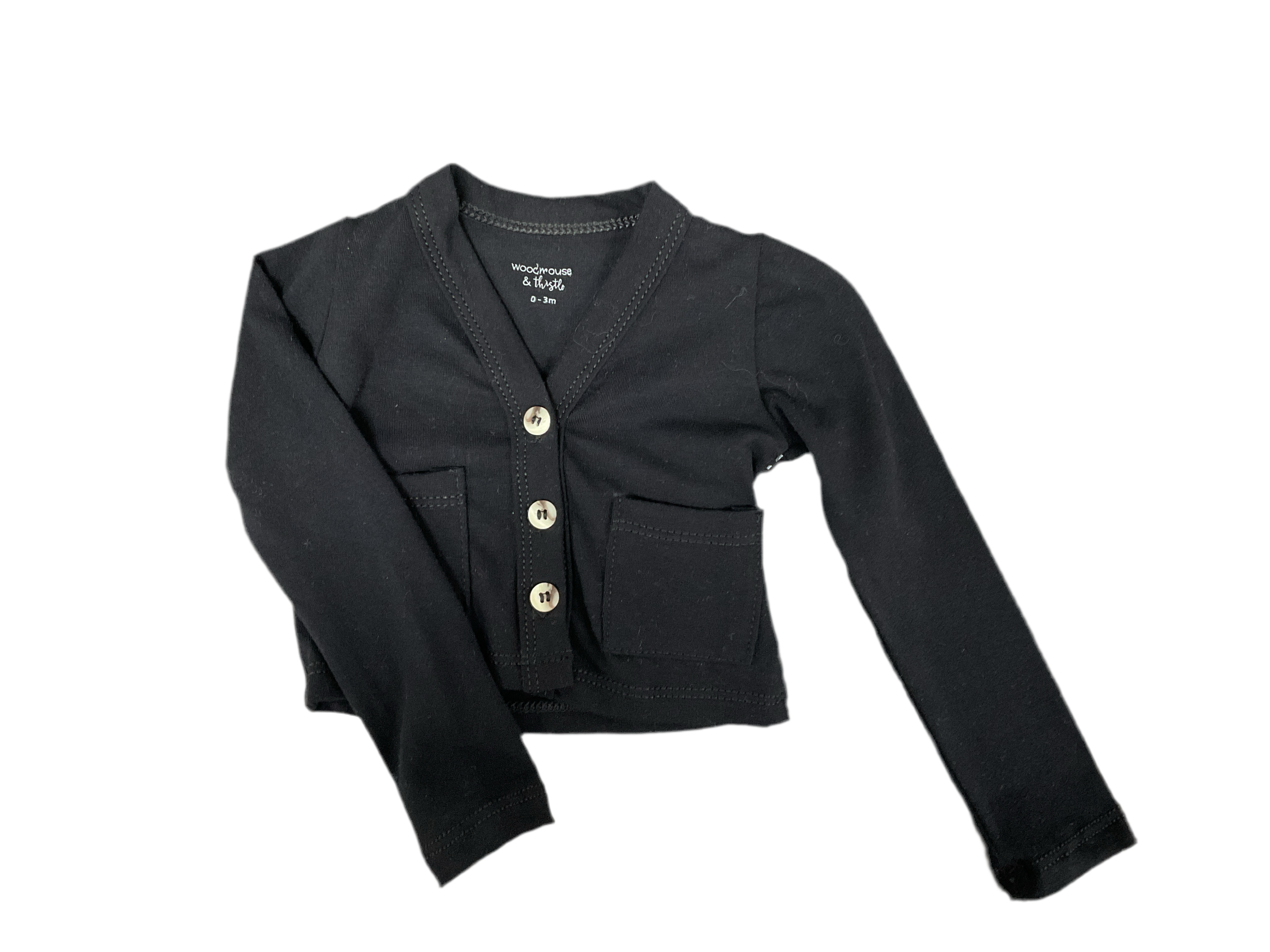 Woodmouse & Thistle Black Cardigan 0-3M