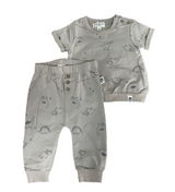 RABBIT + BEAR- 2 Pc Short Sleeve Organic Dino Set