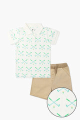 Baby Short Sleeve Polo + Twill Short Set_Golf Day