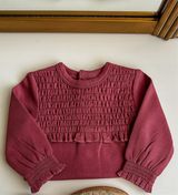 Organic Smocked Bodysuit Appleberry 18/24M