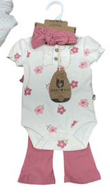 RABBIT + BEAR | 3pc Set With Matching Headband 3Mons