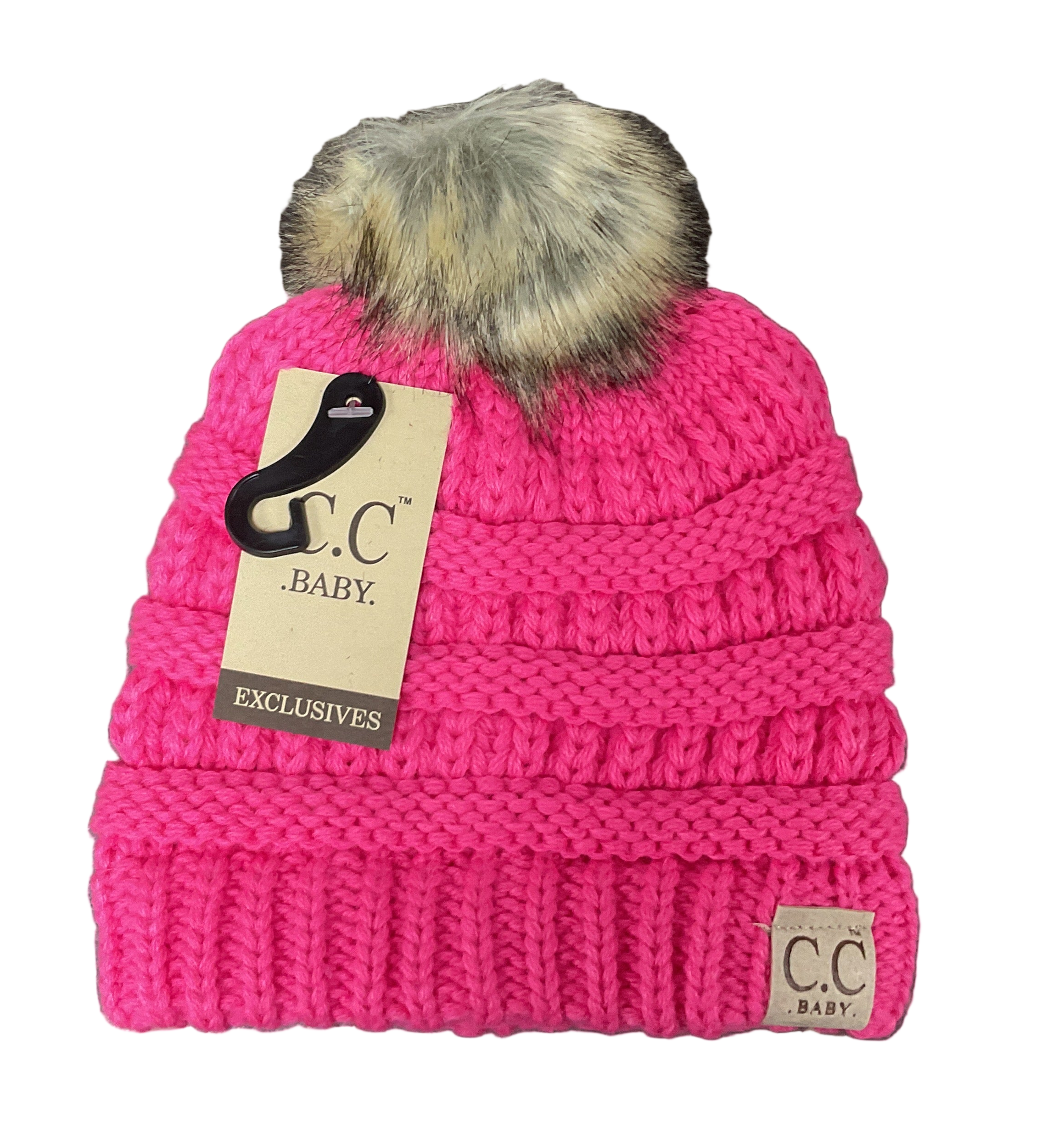 CC baby beanie - New CD Pink one Pom Pom