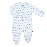 Magnetic Me- Airplanes Organic Cotton Magnetic Footie