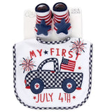 My First 4th of July Bib & Bootie Socks Set