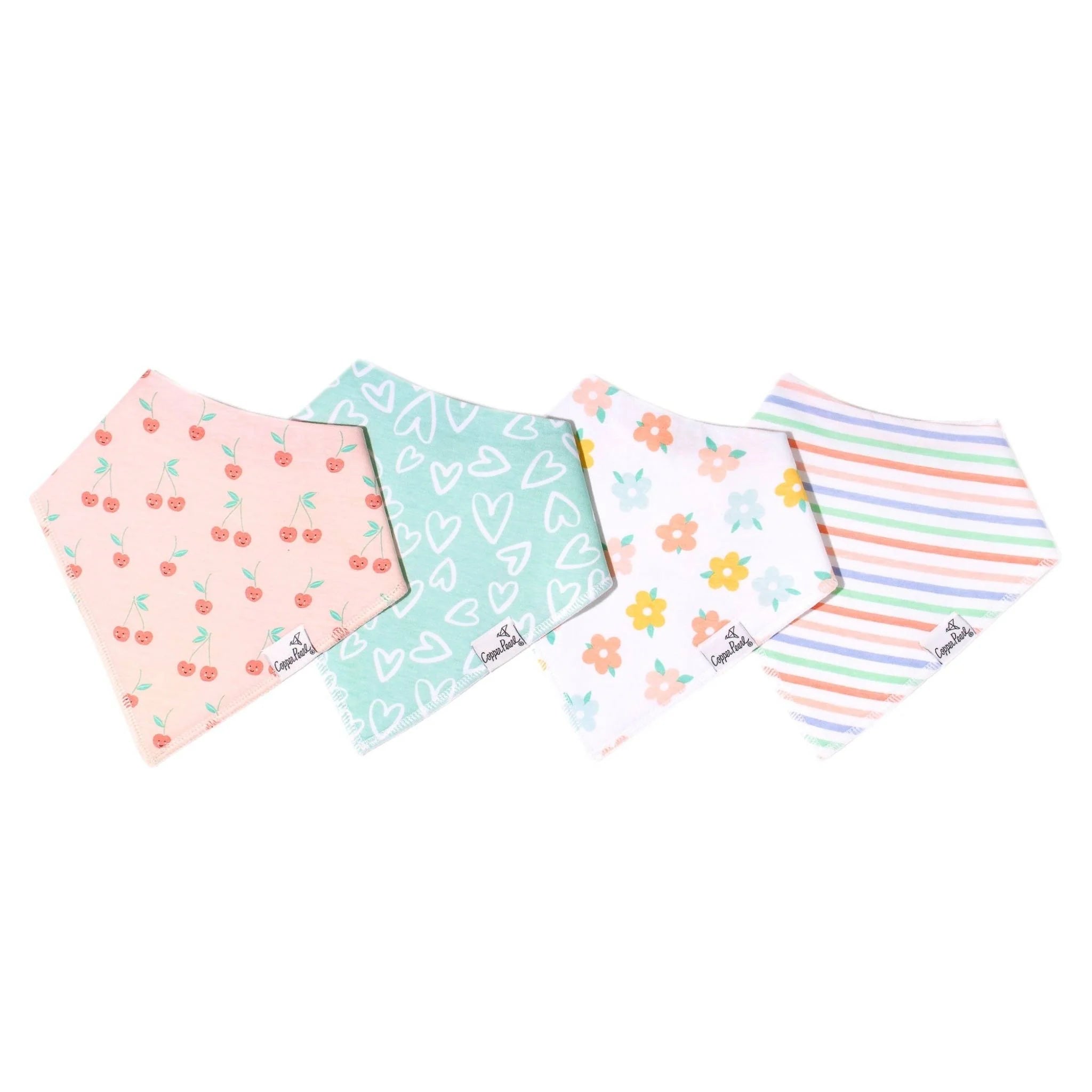 Copper Pearl Cheery Bandana Bib Set (4-Pack)