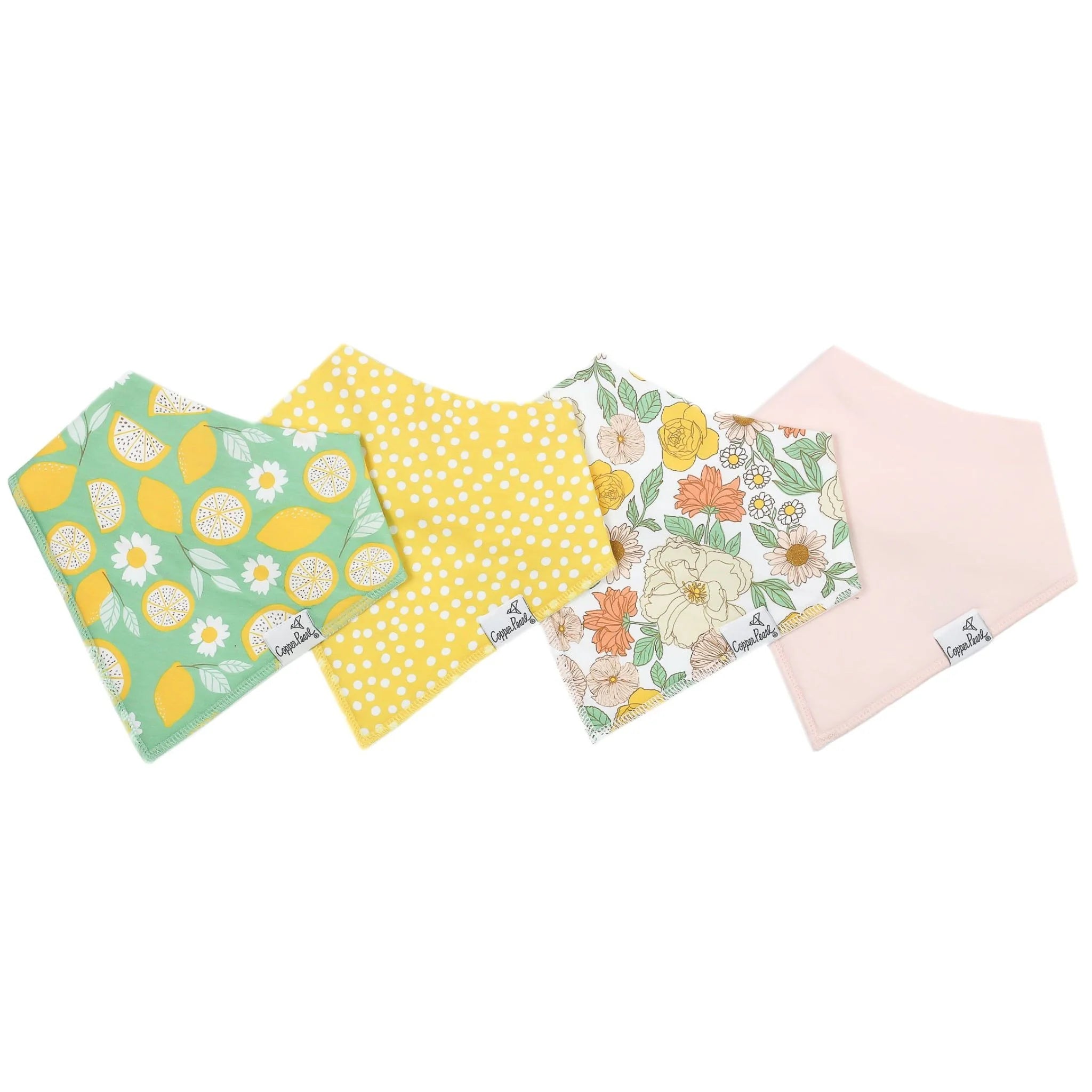 Copper Pearl Lemon Bandana Bib Set (4-Pack)