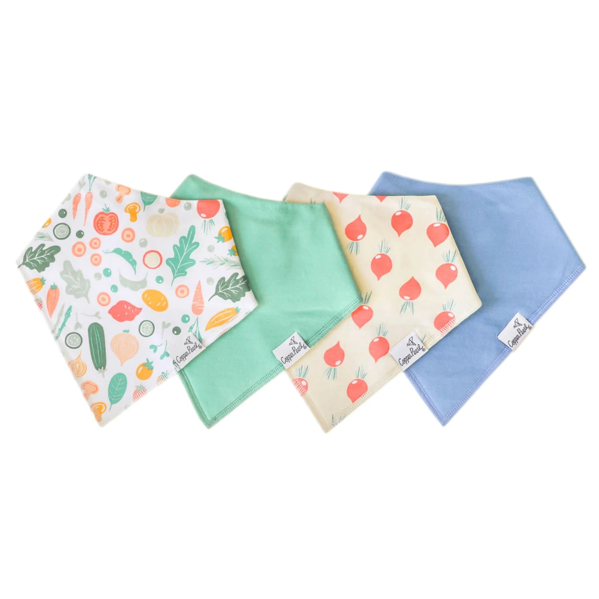 Copper Pearl Veggies Bandana Bib Set (4-Pack)