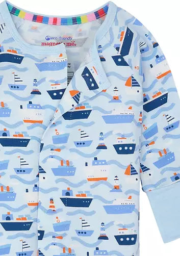 Forever and All Waves Convertible Printed Footie Pajamas