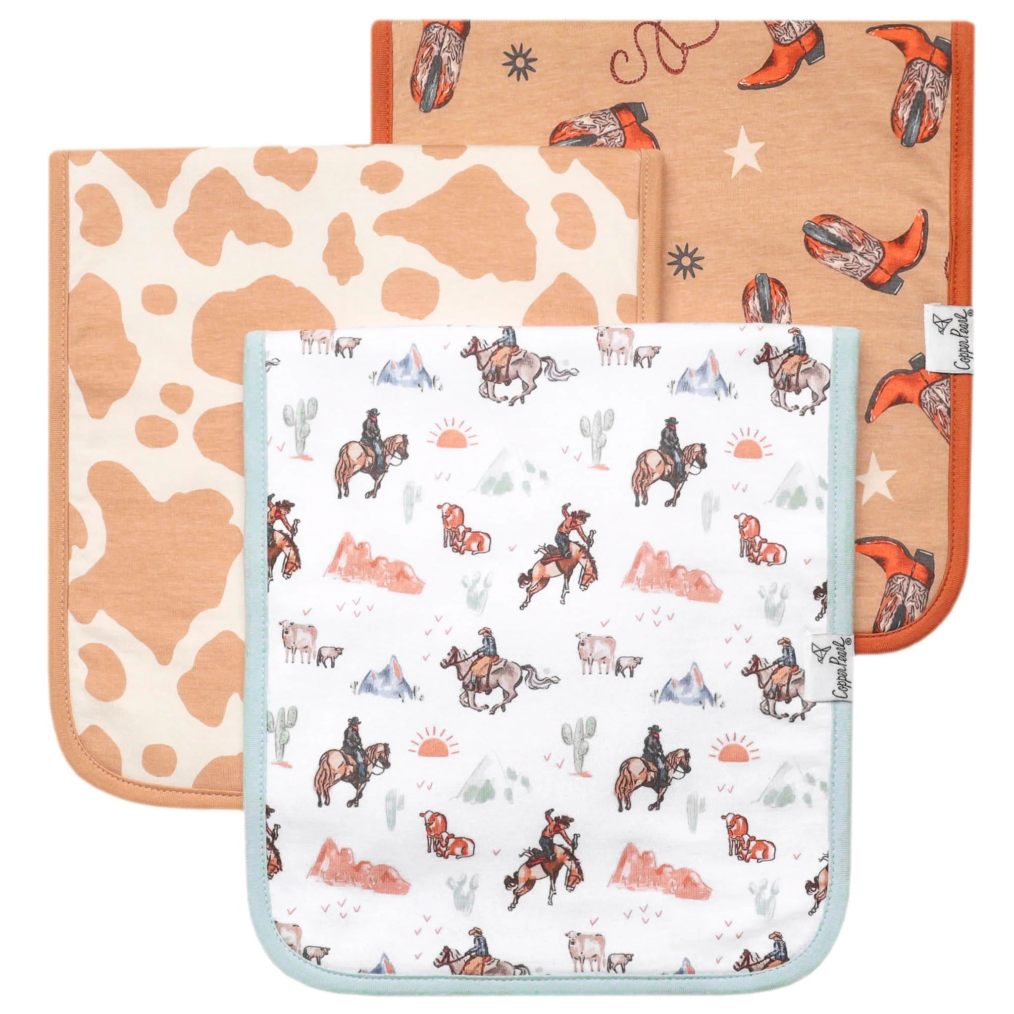 Copper Pearl | Boone Burp Cloth Set (3-Pack)
