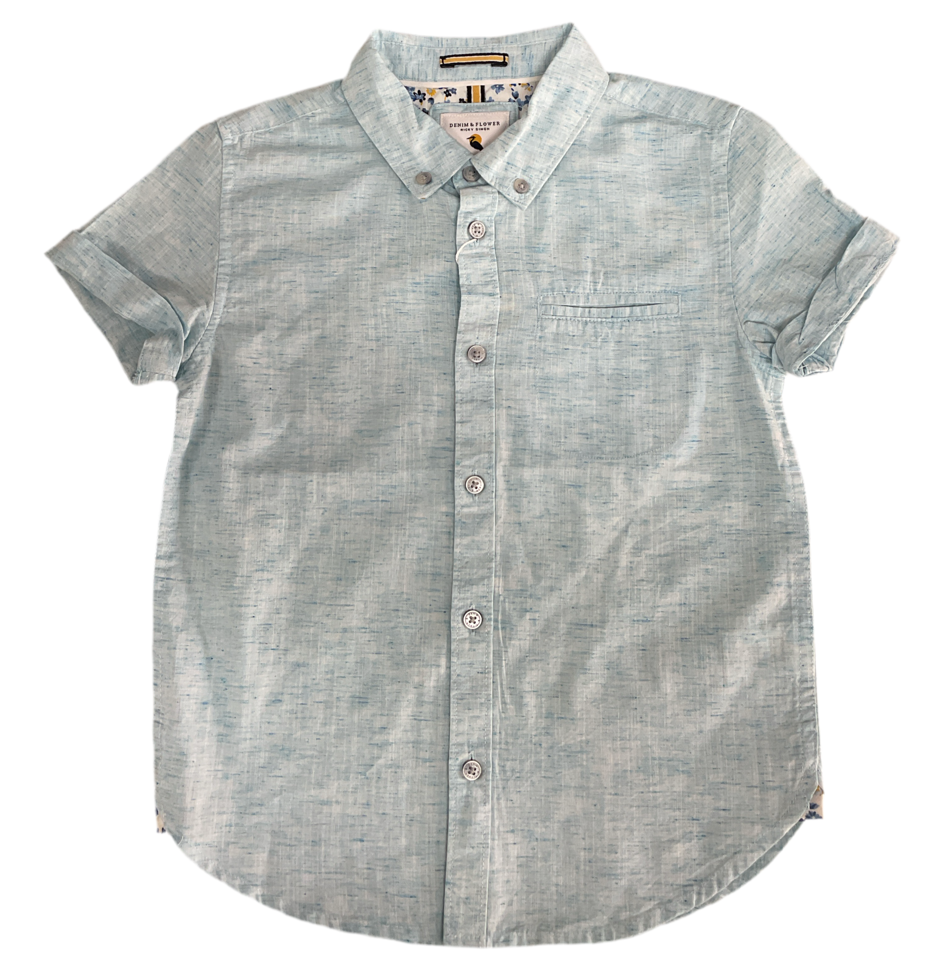 DENIM & FLOWER BOYS BUTTON UP SHIRT- 5/6Y