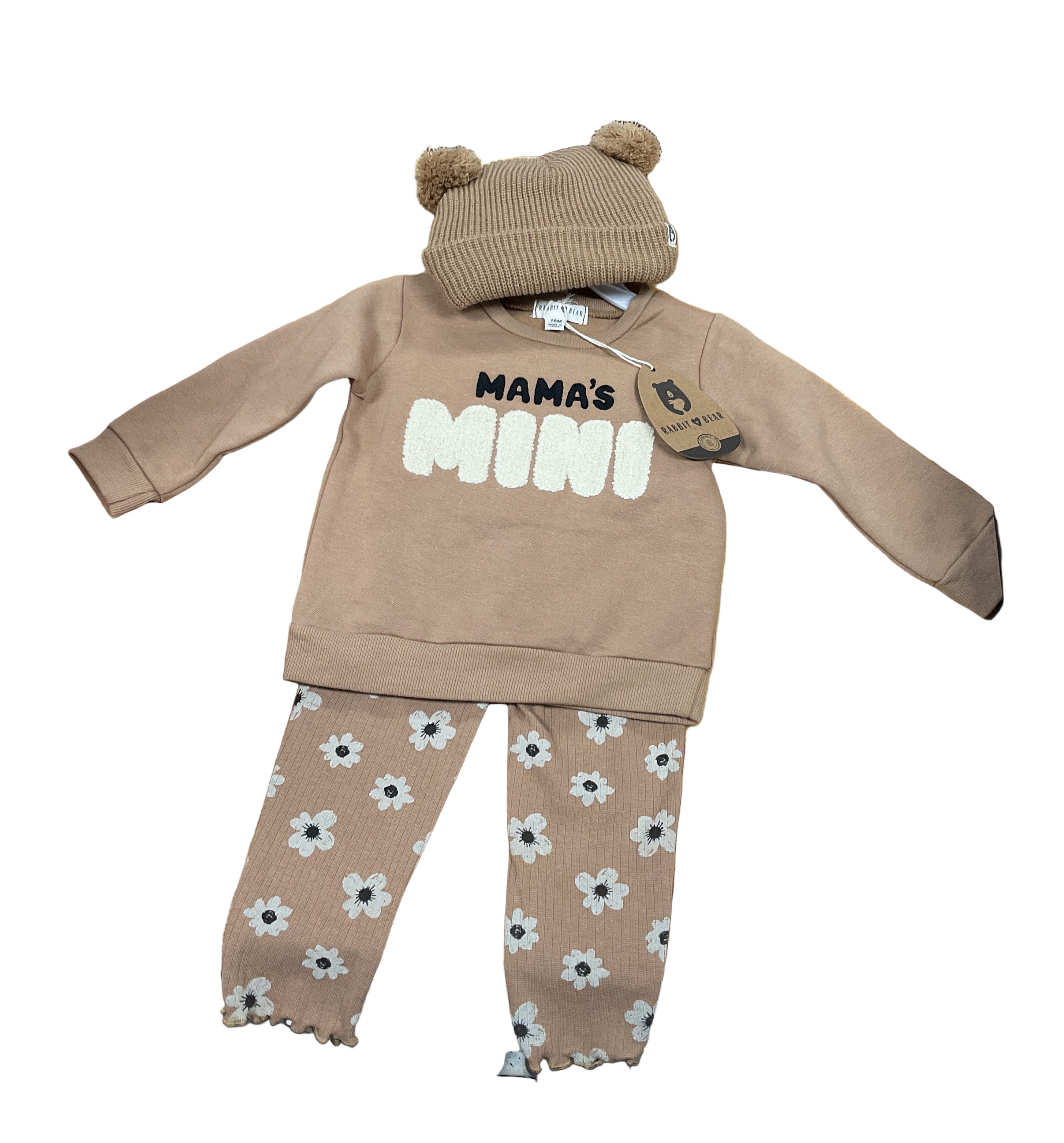 Rabbit + Bear Shirt, Pants, and Hat