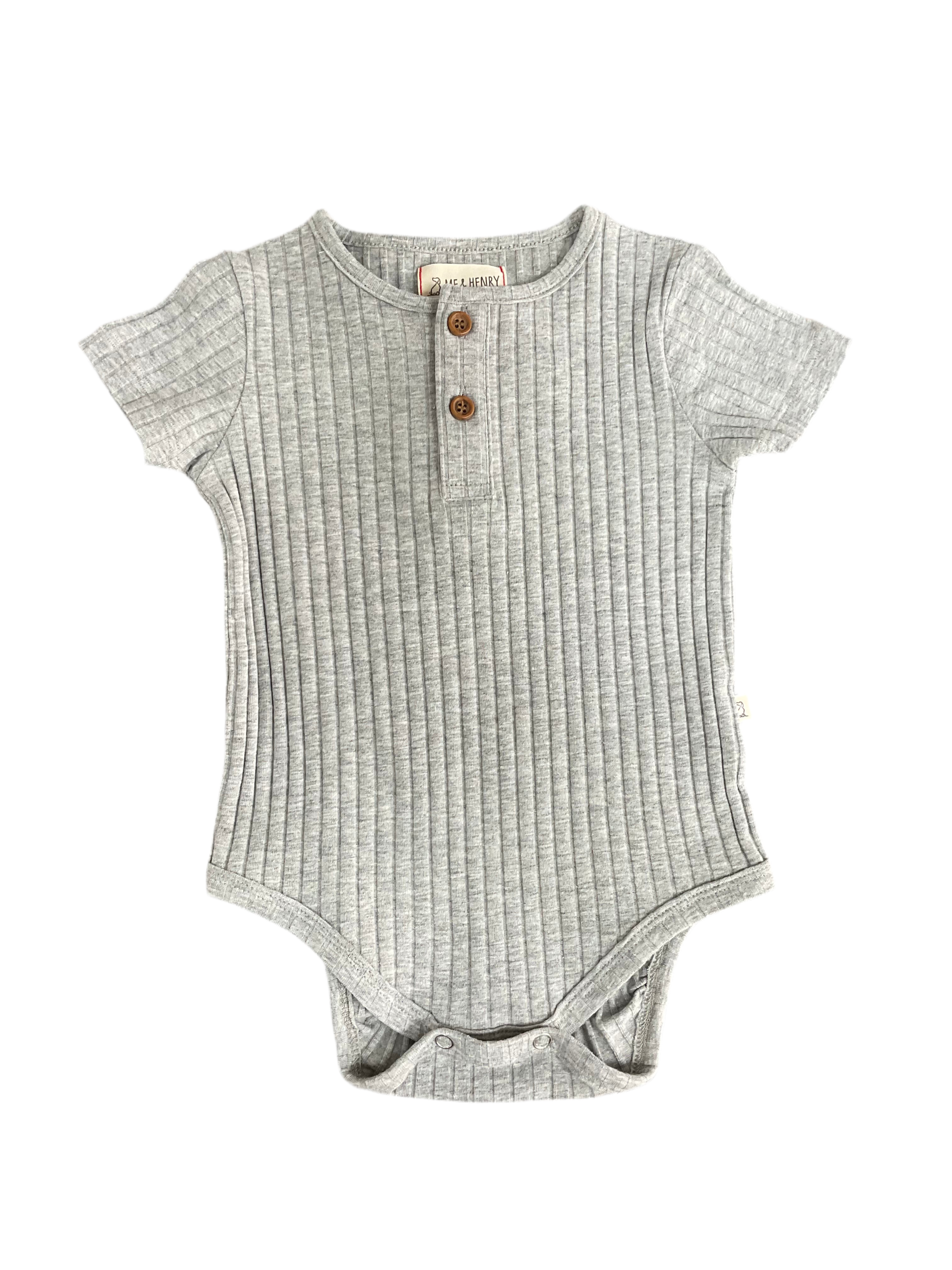 Jibe Rib Jersey Onesie Grey 9-12M