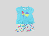 MINIBAMBA | ice cream “besties” 2Pc short and tee shirt set