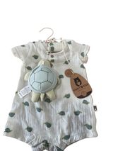 Rabbit + Bear Mint Turtle Romper