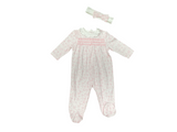 Little Me- Pima Cotton Pink Footie W/ Headband