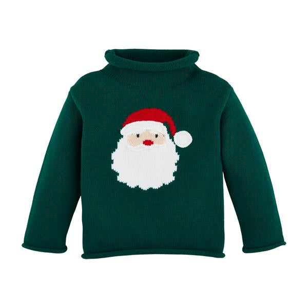 Mud Pie GREEN SANTA ROLLNECK TODDLER SWEATER