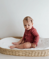 Organic Smocked Bodysuit Appleberry 18/24M